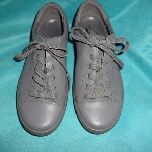 ECCO SOFT GRAVITY Women Leather Shoes Sneakers 37/6/6.5 Gray/purple $160 retail